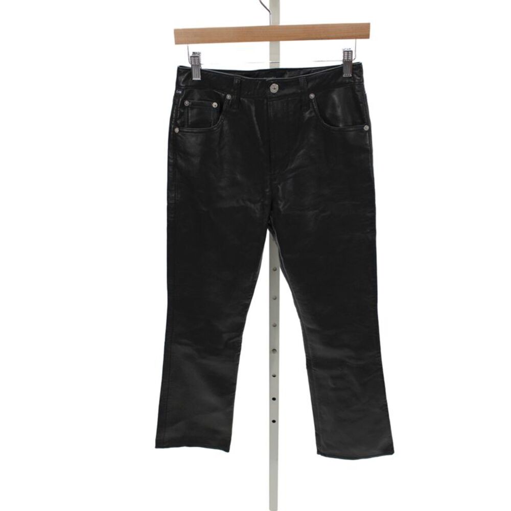 Citizens of Humanity Women Cropped Black Recycled Leather Pants Size 25